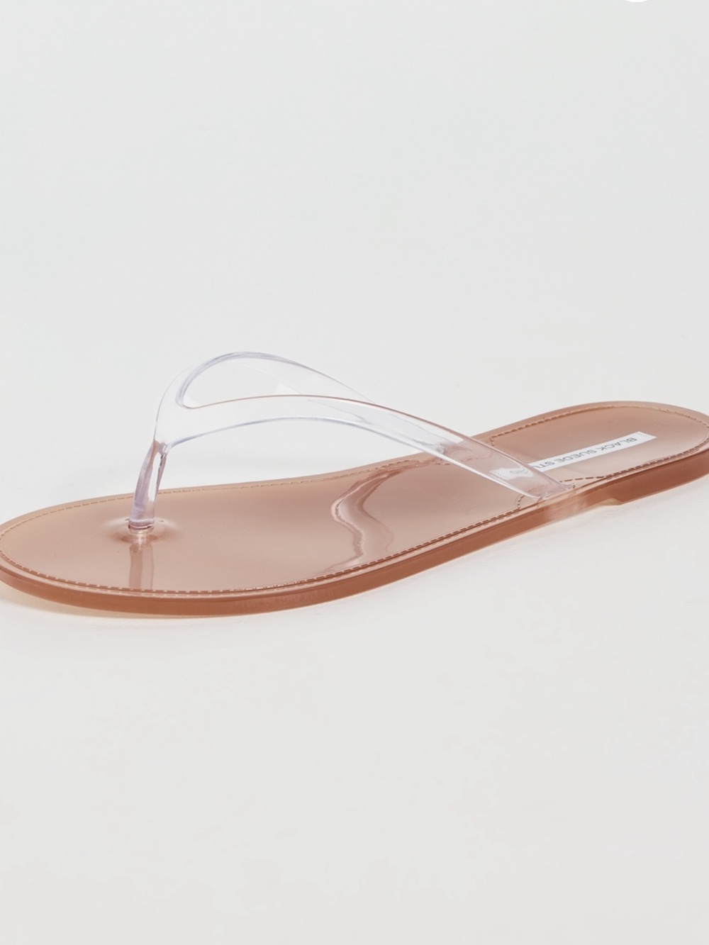 Black Suede Studio Crystal Jelly Flip Flops